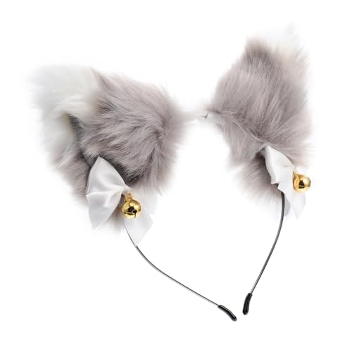 SOIMISS Flauschiges Katzenohren Stirnband für Mädchen und Damen Cosplay Haar Accessoire Einheitsgröße mit Glöckchen für Partys und Halloween von SOIMISS