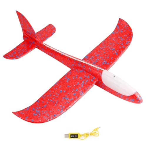 SOIMISS Flugzeug Modell mit LED Lichtern Schaum Gleitschirm Flugzeuge für Rot für Outdoor Spiele und Entwicklung der Praktischen Fähigkeiten von SOIMISS