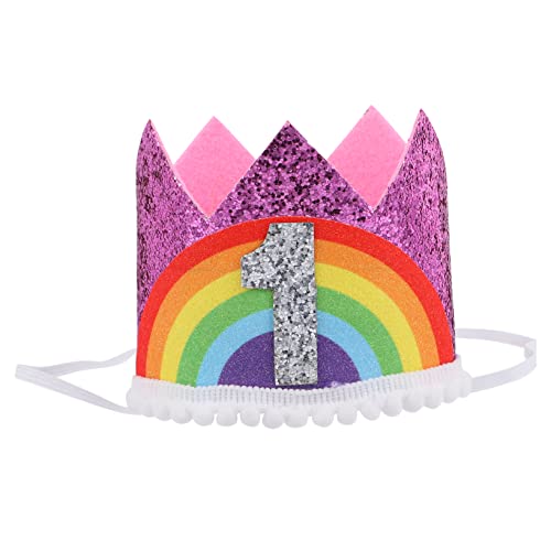 SOIMISS Geburtstag Krone Hut Regenbogenfarbene Krone Handgemachter Kinderkopfschmuck Leicht und Bequem für Geburtstagsfeiern und Anlässe von SOIMISS