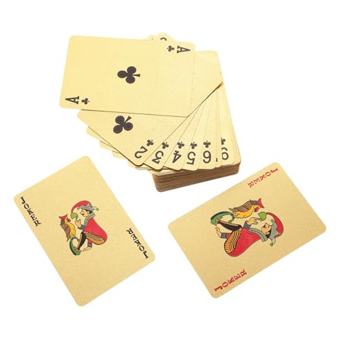 SOIMISS Goldene PVC Pokerkarten wasserdichte Spielkarten für Partys Langlebig und Einfach zu Reinigen für Kartenspiele und Unterhaltungen mit Freunden SOIMISS Goldene PVC Pokerkarten wasserdichte Spielkarten für Partys Langlebig und Einfach zu Reinigen für Kartenspiele und Unterhaltungen mit Freunden von SOIMISS