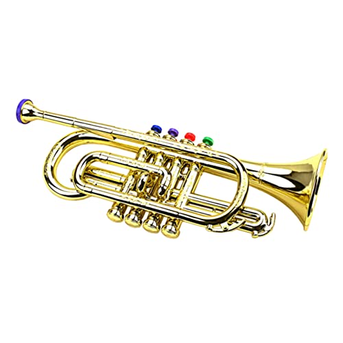 SOIMISS Goldene Trompete für Musikinstrument für Mädchen und Jungen Geeignet für Partys Spiele und Festivals Fördert Musikalische Fähigkeiten Tragbar und Kinderfreundliches Design von SOIMISS