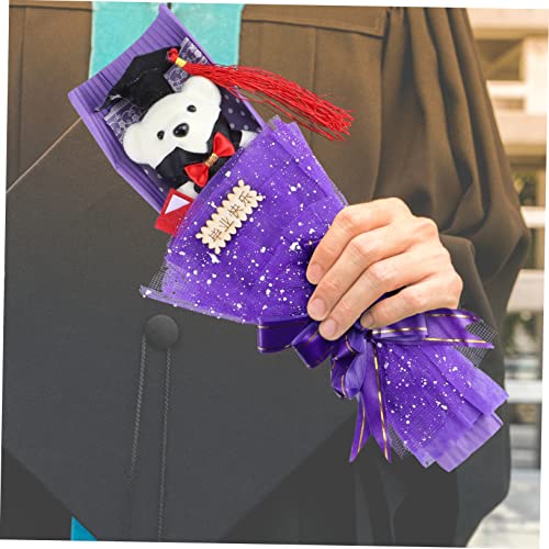 SOIMISS Graduationsbär Doktorhut Plüschbär Kuscheltier Bouquet für Bestandene Prüfung Dekoratives Puppenstrauß für Studenten und Party Niedliches Abschlussgeschenk mit Hochwertiger von SOIMISS