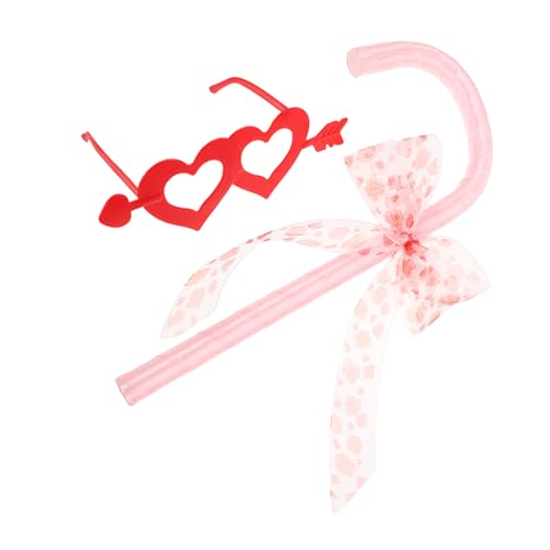 SOIMISS Halloween Bowknot Cane Cosplay Prop mit Herz-Sonnenbrille Party-accessoire für Valentinstag und Tanz Vielseitiges Kostümzubehör für Rollenspiele und Festliche Anlässe von SOIMISS