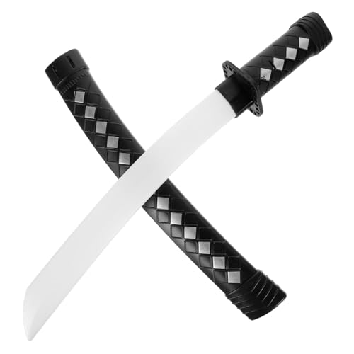 SOIMISS Halloween Cosplay Katana aus Leichtem Kunststoff Realistisch Gestaltetes Ninja für Party Bühnenauftritte Dekoration und Interaktives Spiel Komplett Schwarz von SOIMISS