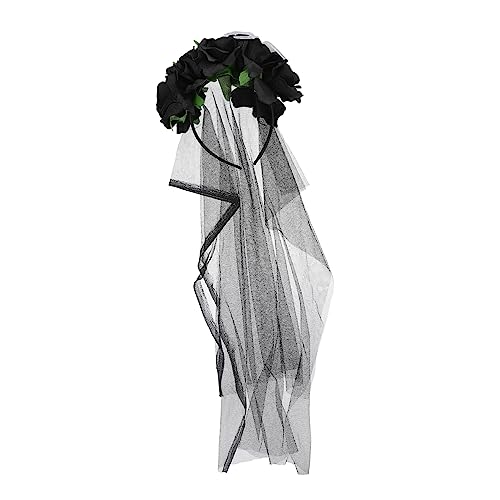 SOIMISS Halloween Haarreif mit Spinne und Blumen Langes Netz Veil Kopfschmuck für Kostümpartys Bequem und Elegant für Halloween Feiern und Cosplay von SOIMISS