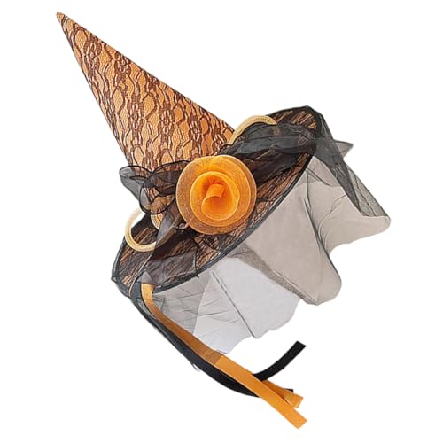 SOIMISS Halloween Hexenhut Damen Großes Leichtes Hexenhut mit Weitem und Weicher Orangefarbener Blumenverzierung Atmungsaktives Cosplay Partyzubehör für Hexenkostüm und Festliche SOIMISS Halloween Hexenhut Damen Großes Leichtes Hexenhut mit Weitem und Weicher Orangefarbener Blumenverzierung Atmungsaktives Cosplay Partyzubehör für Hexenkostüm und Festliche von SOIMISS