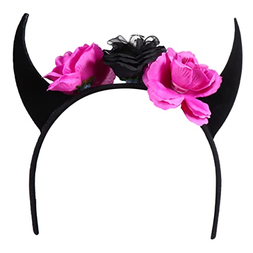 SOIMISS Halloween Horn Haarreif Damen Modisch Langlebig Cooles Design für Kostüm und Party Cosplay Halloween Kopfschmuck mit Rosen und Hörnern Auffälliges Stirnband für Feiern SOIMISS Halloween Horn Haarreif Damen Modisch Langlebig Cooles Design für Kostüm und Party Cosplay Halloween Kopfschmuck mit Rosen und Hörnern Auffälliges Stirnband für Feiern von SOIMISS