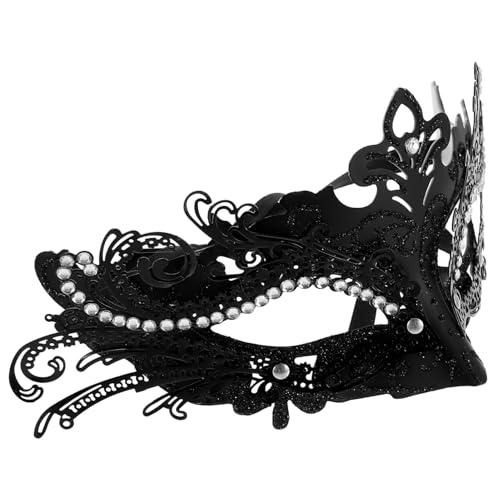 SOIMISS Halloween-Maske party verkleiden masken Spitzen-Augenabdeckung Halloween-Horrormaske Kostüm halloween masken halloweenmaske Party-Maske halbe Gesichtsmaske für Frauen Plastik Black von SOIMISS