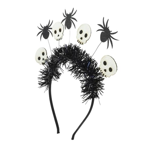 SOIMISS Halloween Stirnband Schädelkopf Haarreif mit Schwarzer Spinne Einzigartiges Party Accessoire für Damen Bequemes Halloween Dekoration Kostüm und Vielseitig Einsetzbar von SOIMISS
