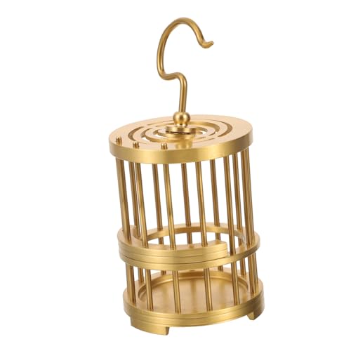 SOIMISS Heuschreckenkäfig Aus Messing Papageienkäfig Haustier Kakerlaken Käfig Papageienvogelkäfig Nisthabitat Hamsterkäfige Vogelnest Dekoration Vintage Vogelkäfig Käfige Golden Kupfer von SOIMISS