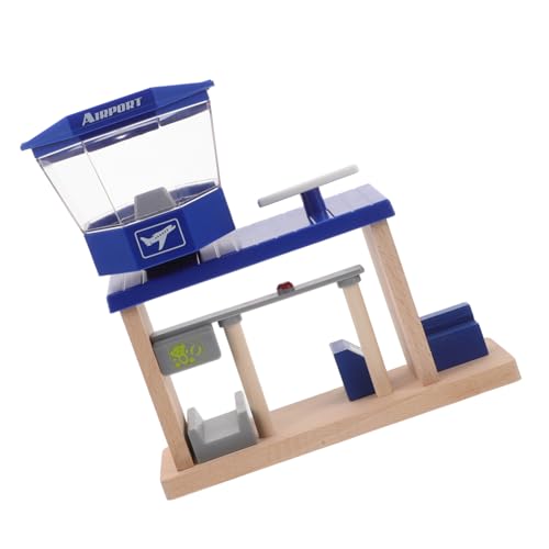 SOIMISS Holz Flugzeug Spielset mit Bahnstation aus Sicherem Material Fördert Kreativität Logisches Denken und Feinmotorik Interaktives Lernspielzeug für Ab Jahren von SOIMISS