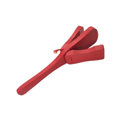 SOIMISS Holz Kastagnetten Rotes Percussion Instrument für Kleinkinder Musik Lernspielzeug Motorik Rhythmus und Früherziehung Handspielzeug für Mädchen und Jungen von SOIMISS