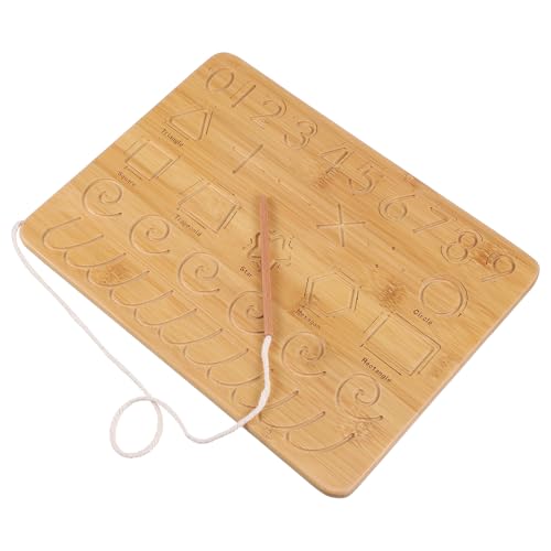 SOIMISS Holz Lerntafel Zahlen und Buchstaben Schreibtafel mit Stift Doppelseitiges Übungsboard für Vorschulkinder zur Kognitiven Interaktives Lernspielzeug für Frühpädagogik von SOIMISS