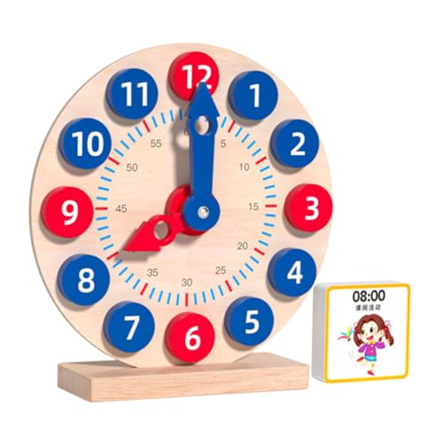 SOIMISS Holz Lernuhr Bunte Hölzerne Uhr zum Zeitlernen Pädagogisches Zeitspielzeug für Kleinkinder Fördert Logisches Denken und Farberkennung Lernspielzeug für Jungen und Mädchen SOIMISS Holz Lernuhr Bunte Hölzerne Uhr zum Zeitlernen Pädagogisches Zeitspielzeug für Kleinkinder Fördert Logisches Denken und Farberkennung Lernspielzeug für Jungen und Mädchen von SOIMISS