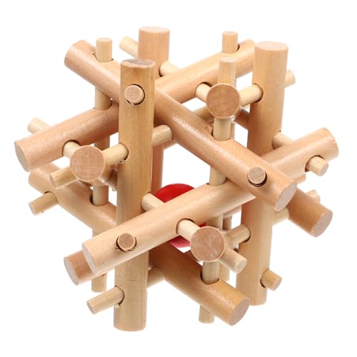 SOIMISS Holz Puzzle Gehirnspiel Lernspielzeug mit Einzigartigen Entsperrformen Fördert Logisches Denken Hand Auge koordination aus Natürlichem Holz für Kleinkinder Erwachsene von SOIMISS