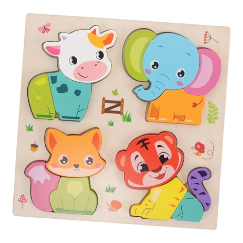 SOIMISS Holz Puzzleset Montessori Tierformen Lernspielzeug für Kleinkinder Fördert Kognitive Entwicklung Logisches Farberkennung Motorische Fähigkeiten Geeignet für Jungen und Mädchen von SOIMISS
