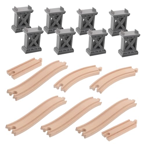 SOIMISS Holz Schienen Zubehör mit Brückenpfeilern und Aufsteigenden Gebogenen Gleisen Kompatibel mit Holzeisenbahnen Fördert Kreatives und Realistische Eisenbahnwelten SOIMISS Holz Schienen Zubehör mit Brückenpfeilern und Aufsteigenden Gebogenen Gleisen Kompatibel mit Holzeisenbahnen Fördert Kreatives und Realistische Eisenbahnwelten von SOIMISS