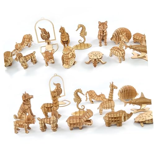 SOIMISS Holzpuzzle Flamingo Holzspielzeug Lernspielzeug Hand Auge Koordination Fördern für Jungen Mädchen Kreatives DIY Holzmodell Pädagogisches Puzzle von SOIMISS