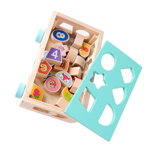 SOIMISS Holzspielzeug Bus Form Sortierspiel für Kleinkinder Montessori Kognitives Lernspiel Motorische Farben und Formenerkennung Eltern Junge Mädchen Interaktion von SOIMISS