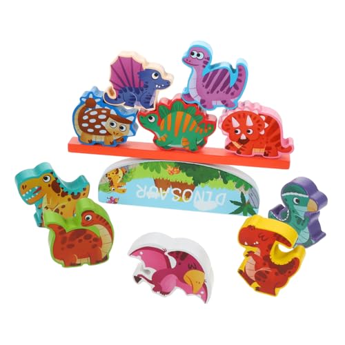 SOIMISS Holzspielzeug Dinosaurier Balancespiel Lernspielzeug mit Bunten Tierformen Pädagogisch Fördernd Sicher Abgerundet für Kleinkinder Ab Jahren von SOIMISS