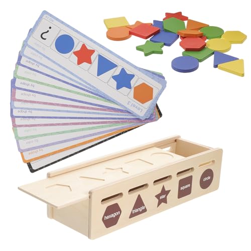 SOIMISS Holzspielzeug Farb und Formsortierer Bunte Montessori Spielkasten für Kleinkinder Farberkennung Konzentration und Feinmotorik Spielerisches Pädagogisches Lernspielzeug von SOIMISS