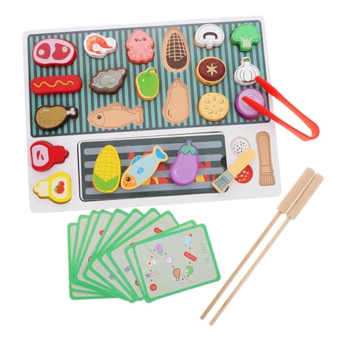 SOIMISS Holzspielzeug Grillset für Authentischem Grill und BBQ Lebensmitteln Interaktives Rollenspiel Kochset Kreativität und Motorischen Fähigkeiten Zubehör für Kinderspielküchen und von SOIMISS