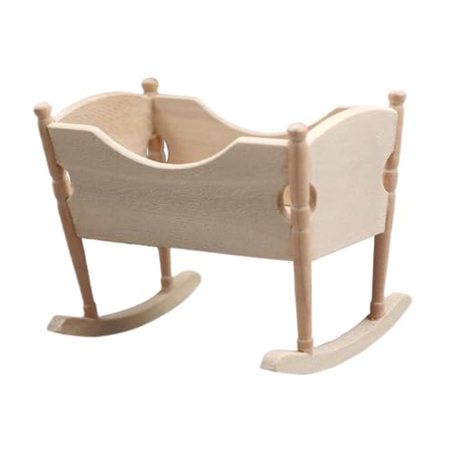 SOIMISS Holzwiege Ornament für Puppenhaus Mini Cradle Zubehör für Miniaturmöbel und Raumdekoration für Schlafzimmer und Ankleidezimmer von SOIMISS
