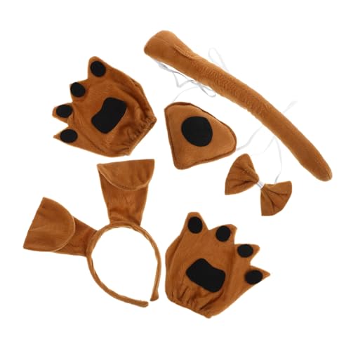 SOIMISS Hundekostüm Zubehör für Weiches Atmungsaktives Welpen mit Ohren Haarband Schleife Pfotenhandschuhen und Nase für Karneval Halloween Cosplay und Rollenspiele SOIMISS Hundekostüm Zubehör für Weiches Atmungsaktives Welpen mit Ohren Haarband Schleife Pfotenhandschuhen und Nase für Karneval Halloween Cosplay und Rollenspiele von SOIMISS