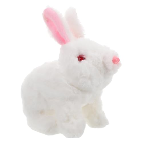 SOIMISS Interaktives Plüsch Kaninchen für Springender Weißer Osterhase mit LED Augen Elektrisches Kuscheltier Sicher und Kindgerecht Geschenk für Tierfreunde von SOIMISS