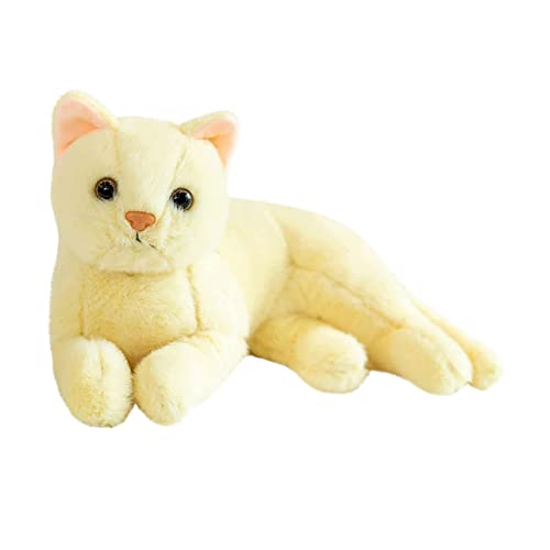 SOIMISS Katzenplüschtier Stofftier Katzenspielzeug Katzensachen Katzen Die Echt Aussehen Katzenkuscheltier Plüschtier Katzenförmiges Katze Weiches Plüsch Stoffkatze Gelb von SOIMISS