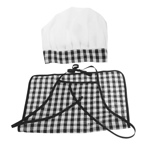 SOIMISS Kochkostüm mit Verstellbarer Schürze und Mütze Monate Bäcker Outfit für Jungen und Mädchen Niedliches Neugeborenen Fotografie Zubehör für Back Kochspiele von SOIMISS