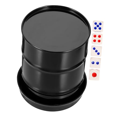 SOIMISS Kreativer Würfelbecher im Ölfass Design mit Würfeln Robuste Ktv Dice Cups für Bar und Party Langlebige Spielwürfelhalter mit Sockel für Tischspiele und Würfelspiele von SOIMISS