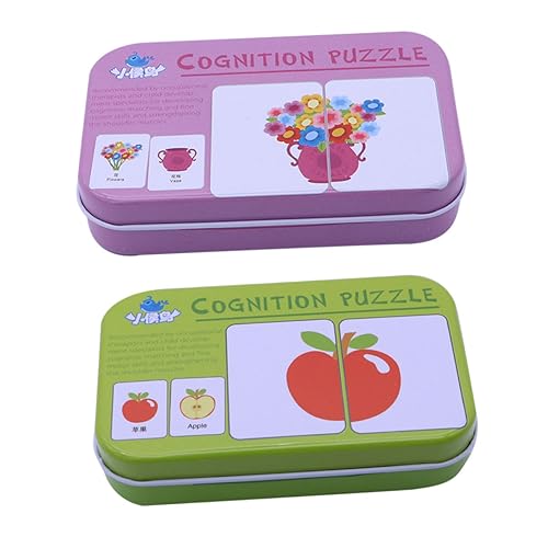 SOIMISS Lernkarten für Kleinkinder Pädagogisches Puzzle für Frühe Bildung mit Obst und Alltagsgegenständen für Spielerisches Lernen und Eltern Junge Mädchen Interaktion von SOIMISS