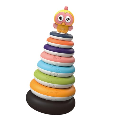 SOIMISS Lernspielzeug Stapelturm für Ab Jahren Pädagogisches Rainbow Ring Hand Auge koordination und Größenwahrnehmung Montessori Stapelspielzeug für Junge Mädchen von SOIMISS