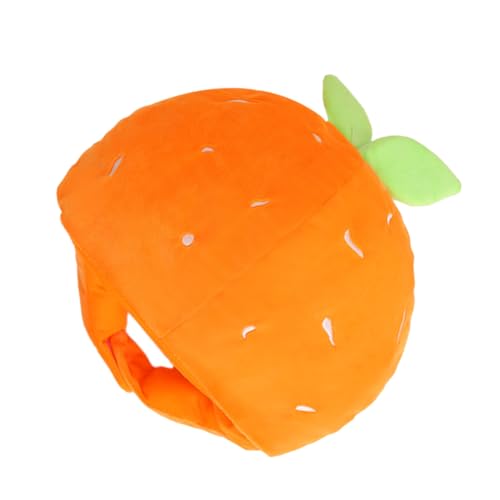 SOIMISS Lustiger Plüsch Orange Kostümhut Verstellbar Weiches Kurzfloriges Material mit Baumwollfüllung Auffälliges Party Accessoire für Cosplay Fotoshootings Festliche Feiern von SOIMISS