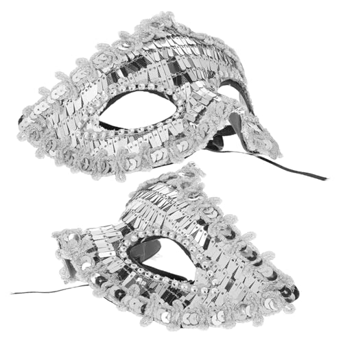 SOIMISS Einzigartige Retro-glitzer-maskenballmaske Für Damen Und Herren Dekoratives Silbernes Halbgesichts-kostümzubehör Für Partys Halloween Abschlussbälle Und Veranstaltungen von SOIMISS