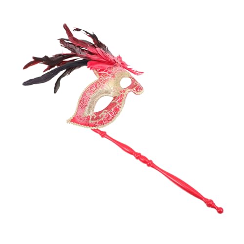 SOIMISS Elegante Maskenmaske Mit Federdesign Und Stab Für Halloween-karnevalspartys SOIMISS Elegante Maskenmaske Mit Federdesign Und Stab Für Halloween-karnevalspartys von SOIMISS