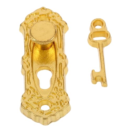 SOIMISS Maßstab Metall Retro Blumenmuster mit Schlüssel für Puppenhaus und Tiny House Dekoration Detailreiches DIY Zubehör für Antike Miniatur Haustüren von SOIMISS