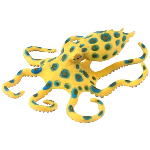 SOIMISS Meerestiermodell Krake Meerestiere Meeresspielzeug Gefälschtes Oktopusmodell Kleine Oktopusstatue Simulation Oktopus Dekoration Lebensechtes Simulationstiermodell Plastik Yellow von SOIMISS