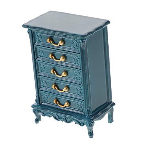 SOIMISS Mini-Brustspielzeug Bausatz Puppenhauskommode im Maßstab 1:12 Mini House Displinet Schrank Puppenhaus-Miniaturen für Puppenhaus-Miniaturartikel Mini-Puppenhausschrank Plastik Blue von SOIMISS
