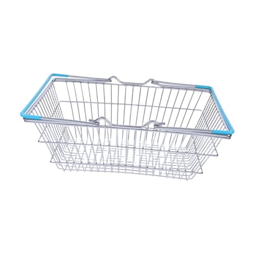 SOIMISS Mini Einkaufskorb Griff Kaufladen Zubehör Kleiner Aufbewahrungskorb für Rollenspiele Geschenk für Mädchen Hellblau Großes Modell von SOIMISS
