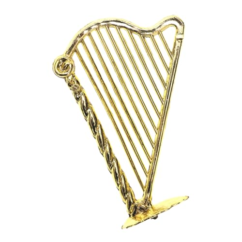 SOIMISS Mini-Harfe Klein Miniatur Rosa Mini-puppenhaus Harfen Puppenhausharfe Puppenhaus-saiteninstrument Dekoratives Mini-Instrument Lebensechte Harfe Mini-musikinstrumente Plastik Golden von SOIMISS
