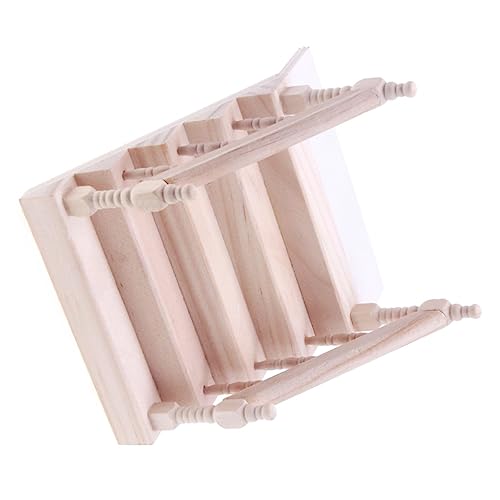 SOIMISS Mini Holz Handlauf Treppe Puppenhaus Zubehör Detailreiche Miniatur Holztreppe Modell Farbabweichung Handgefertigt für Puppenmöbel Micro Szenen Dekoration Geschenkoption von SOIMISS