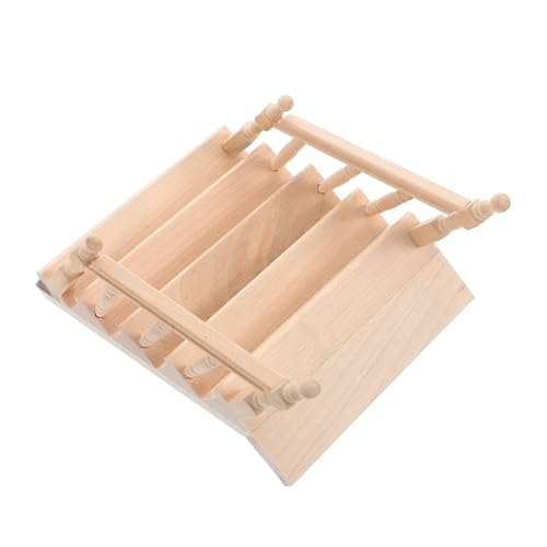 SOIMISS Mini Kleine Möbeltreppe Puppenhausmöbel Puppenhaustreppe Puppenhauszubehör Und Möbel Treppe Miniatur Hellbraun Holz von SOIMISS