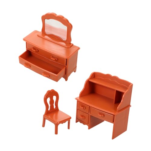 SOIMISS Mini -Make -up -Tisch Puppenhaus-Miniaturmöbel Make -Tisch Puppenhaus Schreibtisch Schlafzimmermöbelzubehör für Mädchen schminktisch Harz Hellbraun von SOIMISS