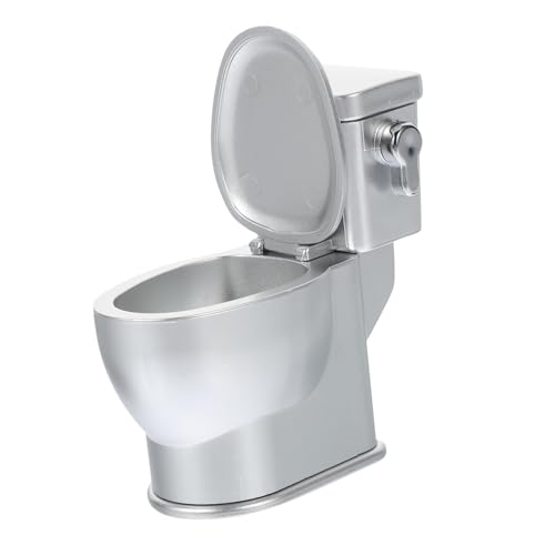 SOIMISS Mini -Toilettensitz Miniatur kleines Toilettenspielzeug Kind Badezimmer puppenhaus Toilette Puppenhaus WC Puppenhausmöbel-Toilette puppenhaus zubehör Plastik Silver von SOIMISS