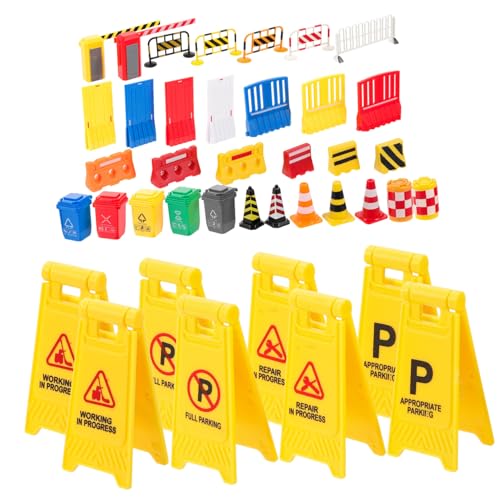 SOIMISS Mini Verkehrsschilder Spielset für Stabiles Kunststoff Material Pädagogisches Lernspielzeug zur Verkehrs Sicherheitserziehung für Realistische Straßensimulation von SOIMISS