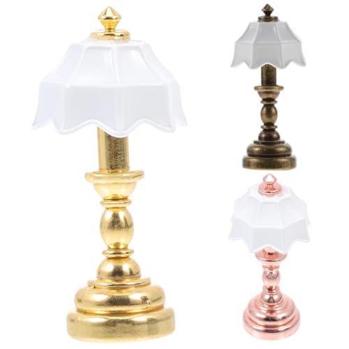 SOIMISS Mini-nachttischlampe Aus Metall 3-teiliges Miniaturlampenmodell Für Puppenhausdekoration von SOIMISS