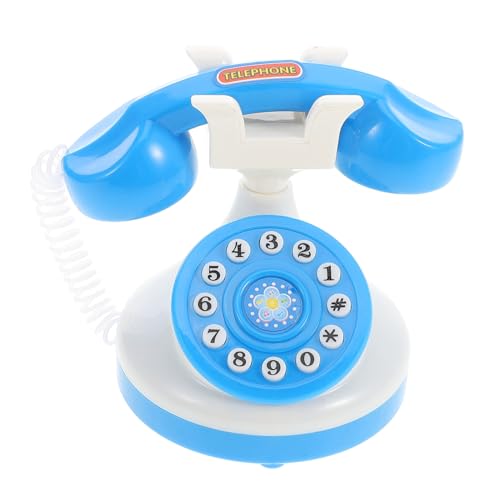 SOIMISS Mini-telefonspielzeug Telefon Für Kinderrollenspiele Klein Spielzeugtelefon Für Wählscheibentelefon Telefon Kabel Junge Telefon Vorgeben Blue Plastik von SOIMISS