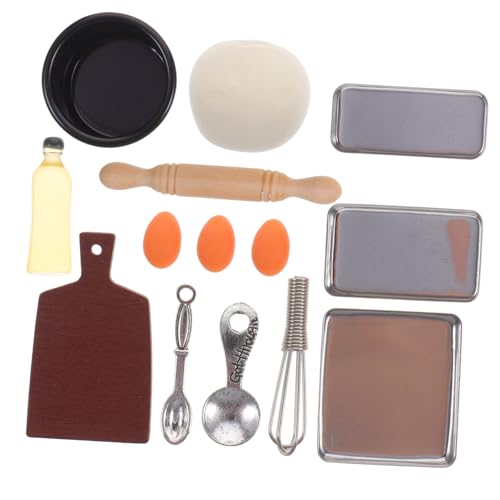 SOIMISS Miniatur Backblech und Ei Mixer Spielzeugset Detailgetreues Puppenhaus Zubehör Teiliges Miniatur Backzubehör Realistische Küchen Dekoration für Kinderküchen und Puppenhäuser von SOIMISS